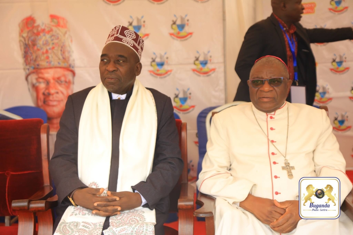 Supreme Mufti Sheikh Muhammad Galabuzi and Archbishop Paul Ssemogerere seated together during the event, demonstrating unity in support of the Kabaka Foundation’s 'Tubeere Balamu' initiative Supreme Mufti Sheikh Muhammad Galabuzi and Archbishop Paul Ssemogerere seated together during the event, demonstrating unity in support of the Kabaka Foundation’s 'Tubeere Balamu' initiative